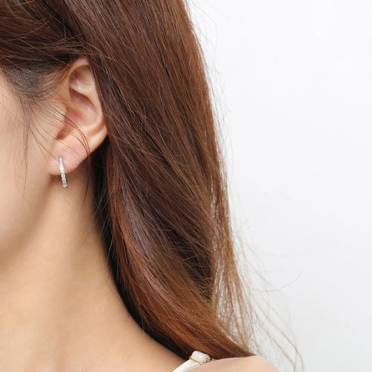 Giabella CZ Hoop Earrings, Tarnish Proof, Size: 20mm