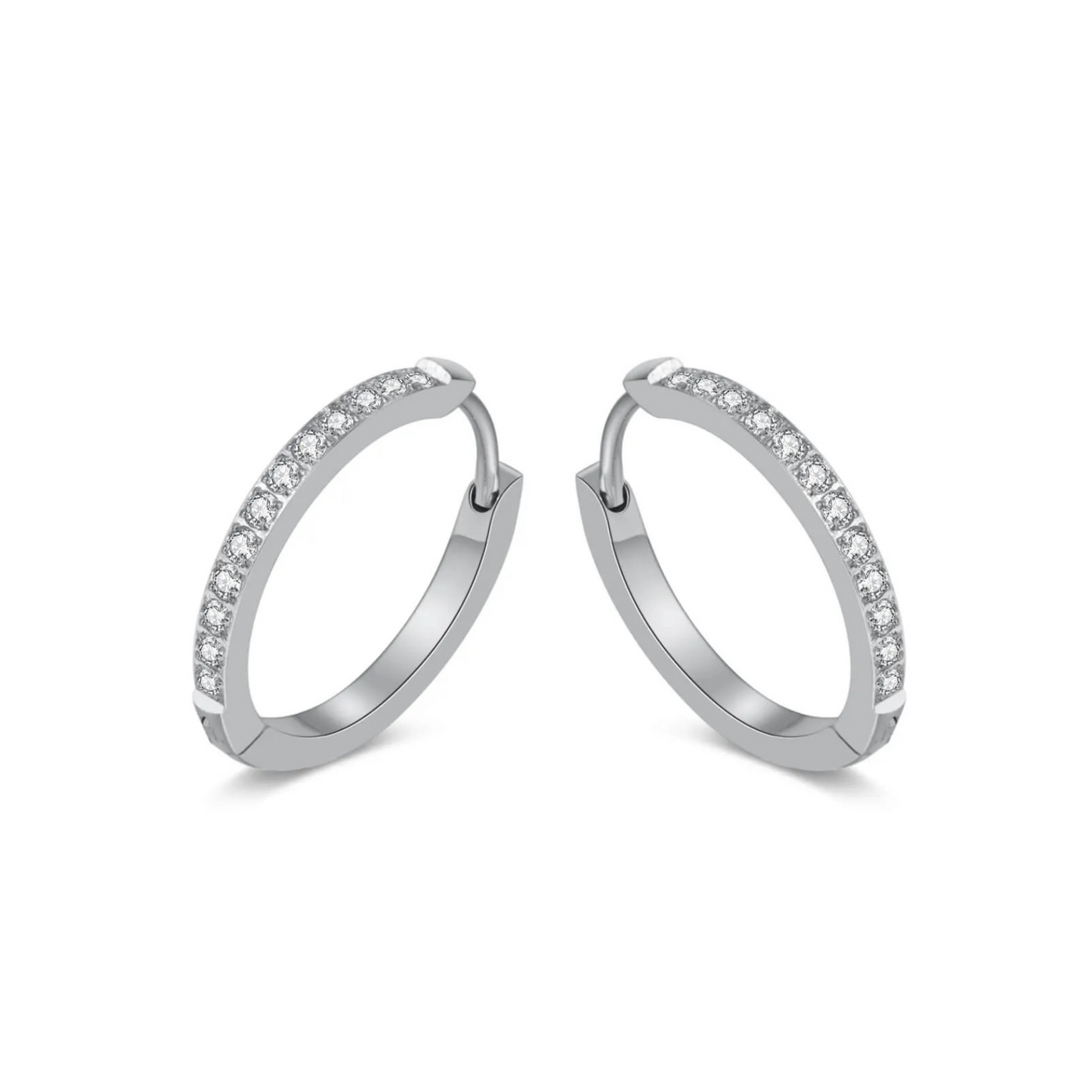 Giabella CZ Hoop Earrings, Tarnish Proof, Size: 20mm