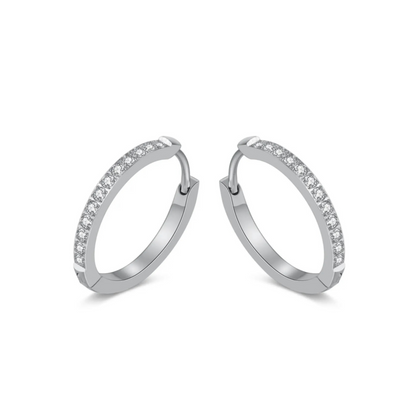 Giabella CZ Hoop Earrings, Tarnish Proof, Size: 20mm