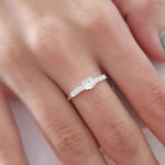 Silver CZ Stones Solitaire Ring