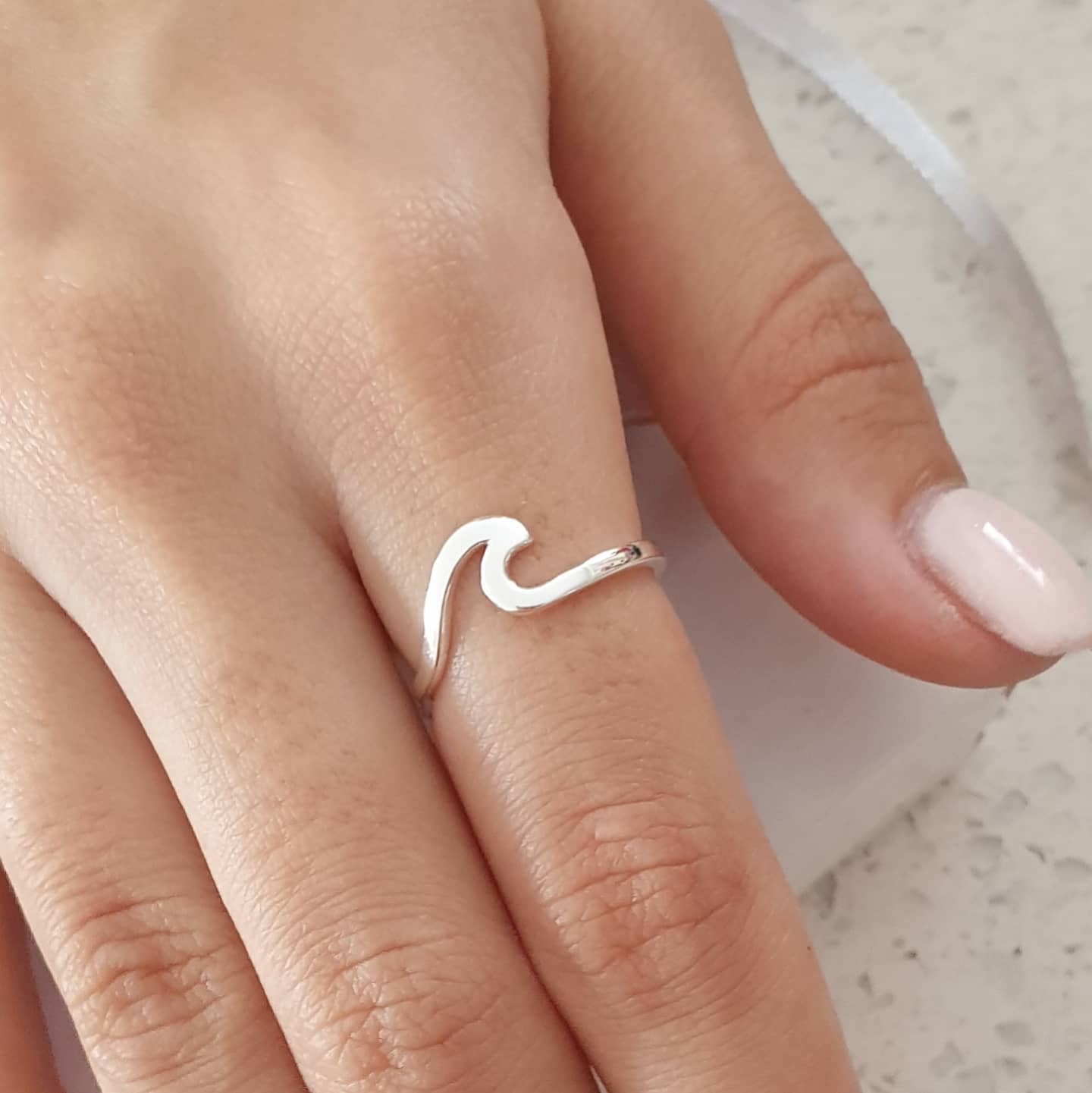 Sterling Silver Wave Ring for women and Teenagers
