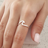 Sterling Silver wave ring for women and teenagers